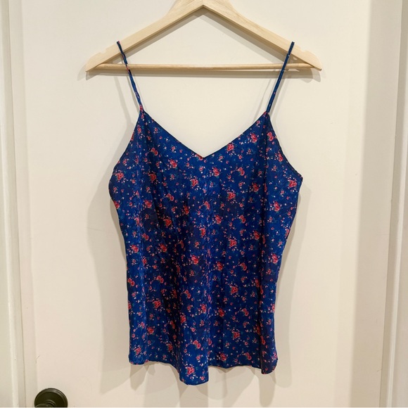 Vintage Tops - Vintage Blue & Pink Floral Tank Top sz M EUC